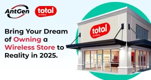 a picture of a Total Wireless store with the AntGen logo and Total Wireless logo