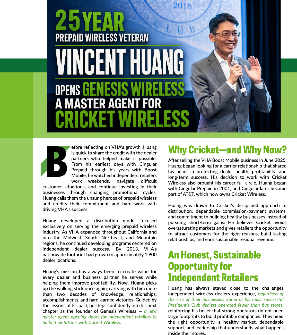 Genesis Wireless feature: dealer success and the Cricket opportunity